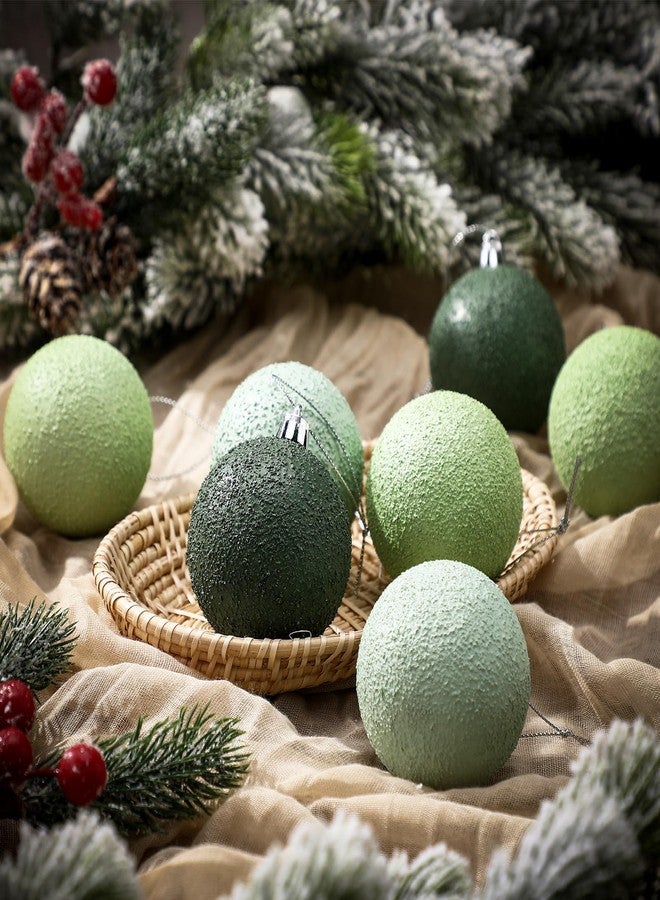 Lunmon 24 Pcs Vintage Neutral Lime Green Moss Christmas Tree Ornaments 2.36 Inch Matte Christmas Ball Ornaments Plastic Xmas Ball Decor Rustic Xmas Tree Hanging Decor for Holiday Supplies - Image 2